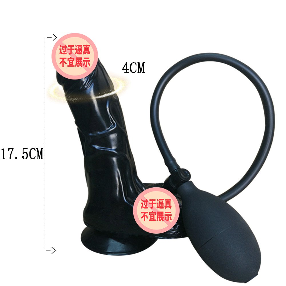 Inflatable Realistic Dildo Anal Plug, Expandable Silicone Penis Massager