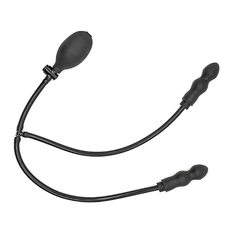Inflatable Silicone Double Bead Anal Plug, Expanding Butt Plug for Anal Training