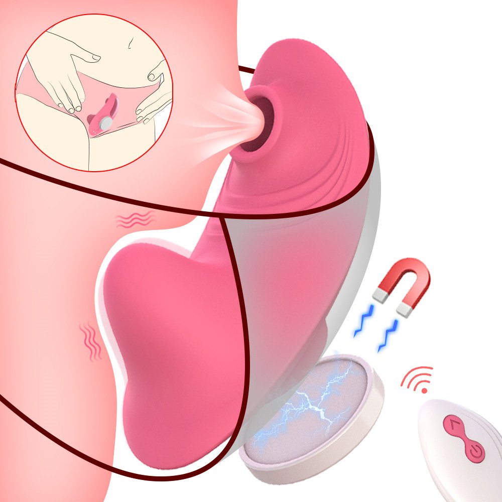 Mini Magnetic Wearable Sucking Vibrator with Wireless Remote