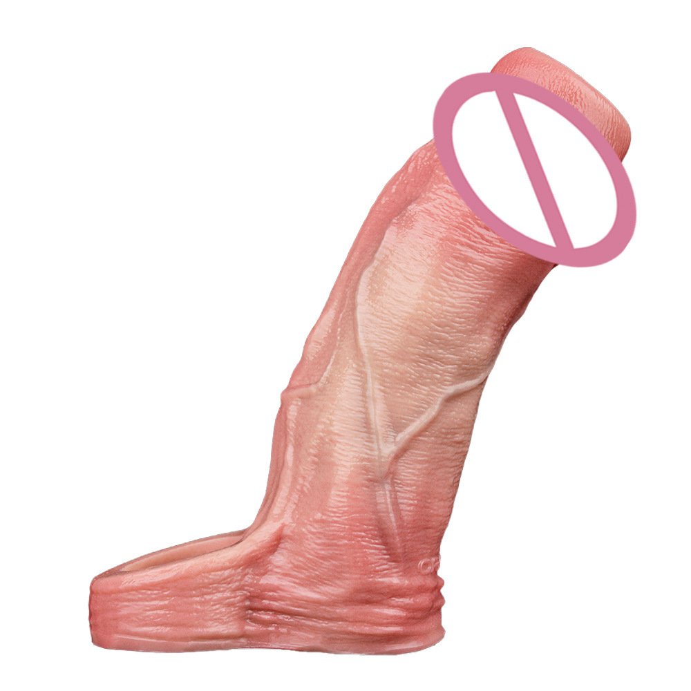 Penis Extension Sleeve, Realistic Hollow Strap-On Enlarger for Men