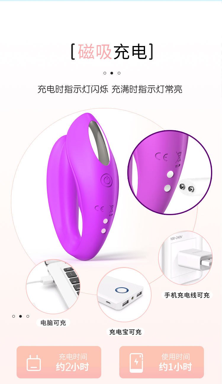 U-Shaped Wearable Remote Control Vibrator for Clitoral & G-Spot Stimulation