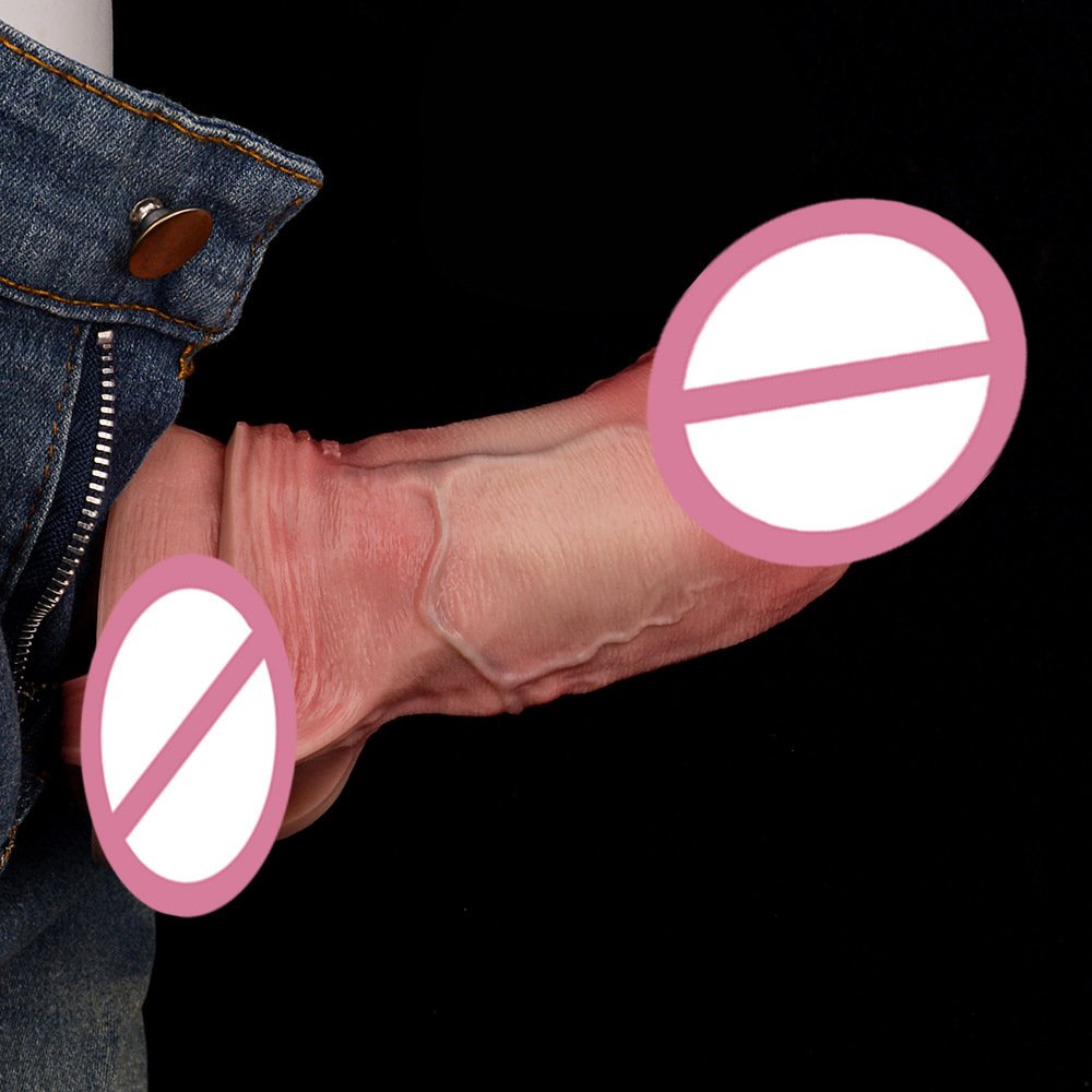 Penis Extension Sleeve, Realistic Hollow Strap-On Enlarger for Men