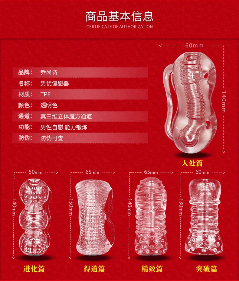 Male Endurance Trainer Masturbator Cup, Realistic Stroker Sleeve with 6 Levels