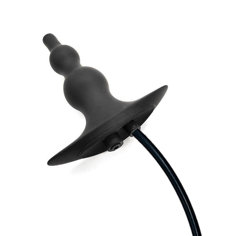 Inflatable Silicone Anal Beads Plug with Water Spray, Anal Dilator & Douche Cleaner