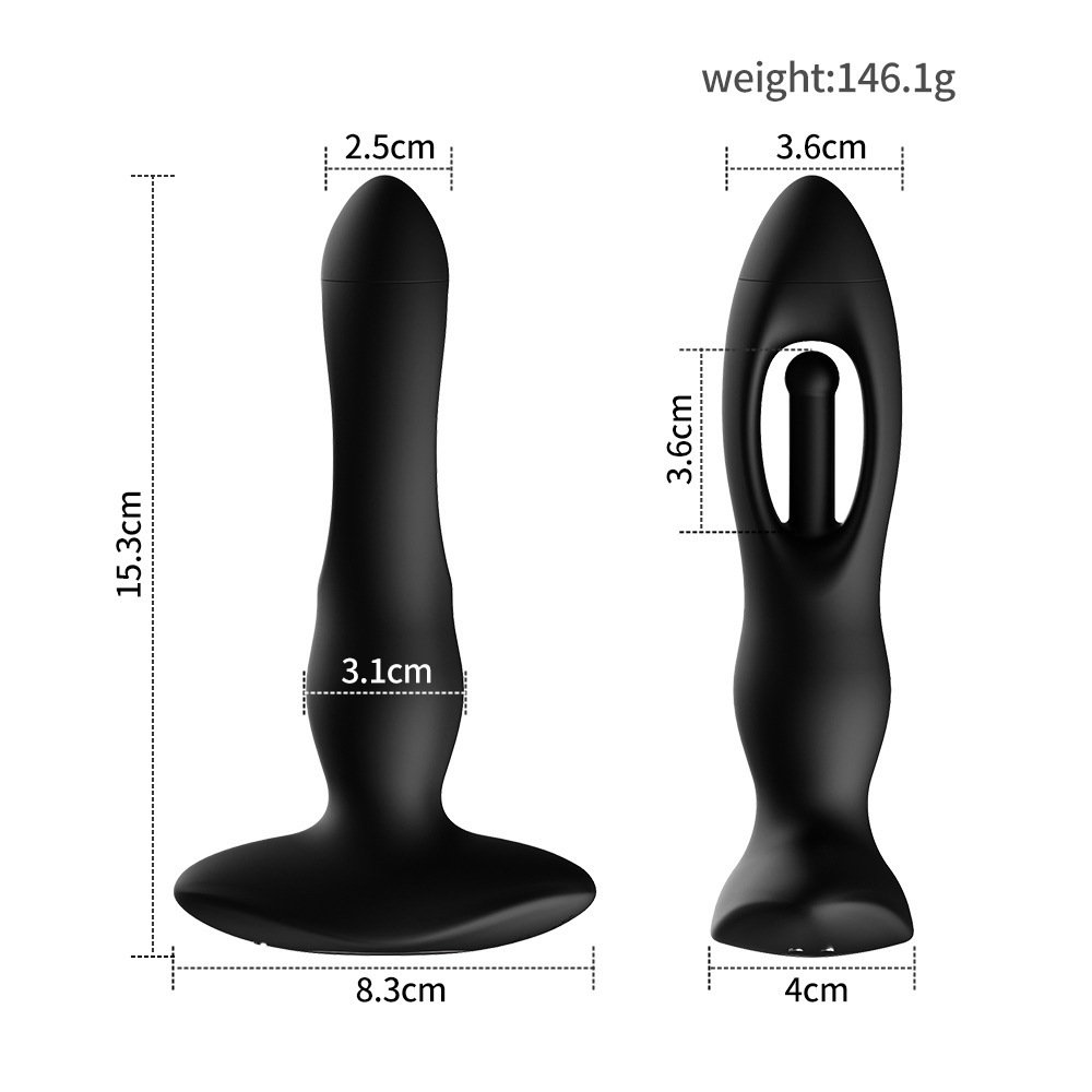 Remote Control Silicone Prostate Massager with Flapping Tongue, Unisex