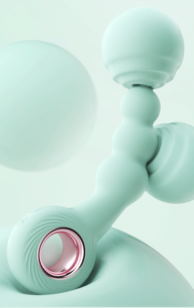 Hurricane Vibrating Anal Beads with Pull Ring, Unisex Prostate Massager