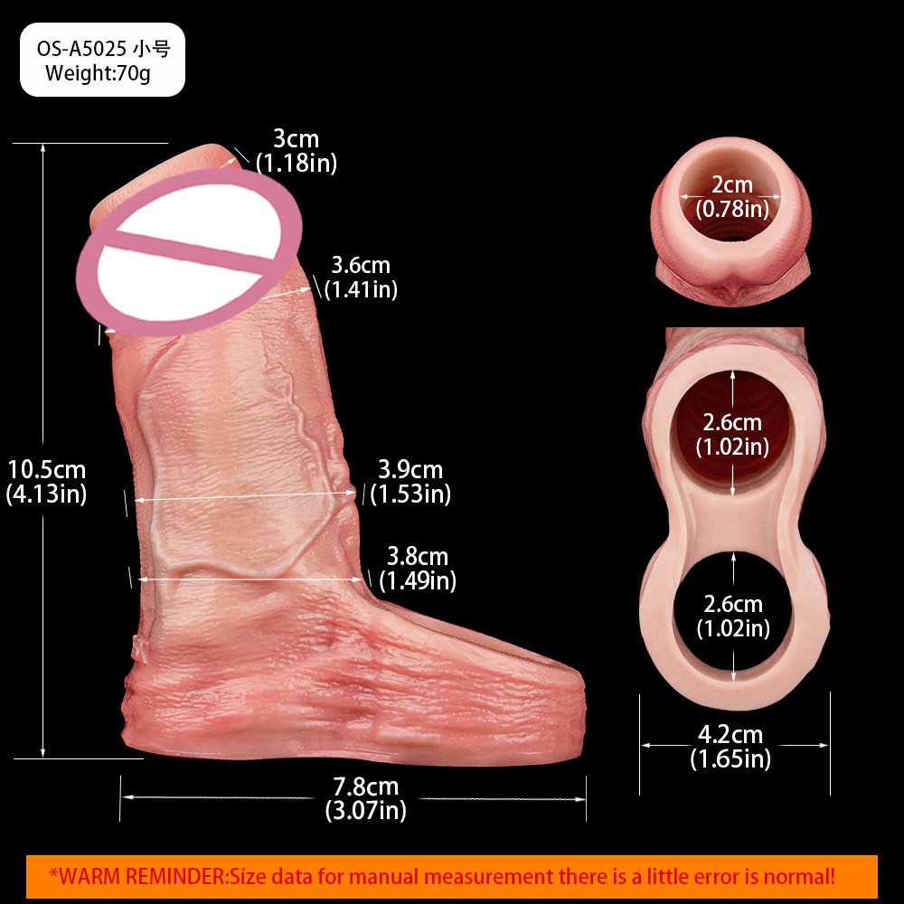 Penis Extension Sleeve, Realistic Hollow Strap-On Enlarger for Men