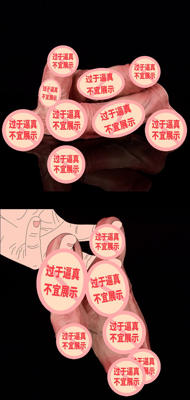 Penis Extension Sleeve, Realistic Hollow Strap-On Enlarger for Men