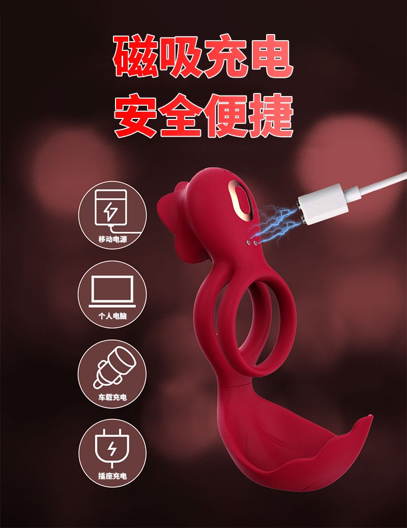 Rose Vibrating Cock Ring for Couples, Delay Ring & Clitoral Stimulator