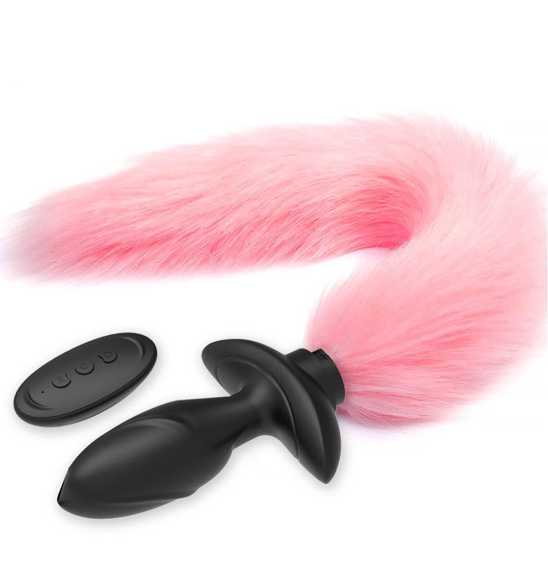 Vibrating Fox Tail Butt Plug, Wagging Cosplay Anal Toy