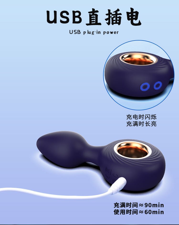 Hurricane Vibrating Butt Plug with Pull Ring, Prostate Massager
